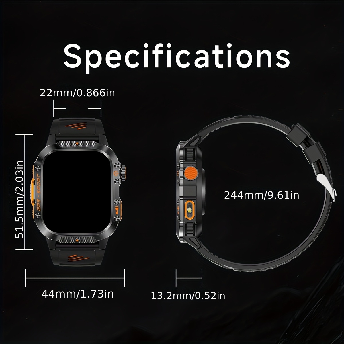 COANR New GPS Smart Watch for Men, 5.11cm Rugged Outdoor Sports Smartwatch with Wireless Call & Smart Notifications, Dual-Band GPS, Compass, LED Flashlight, 3ATM, Compatible with Iphone And Android - Image 13