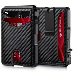 Rfid-Blocking Men'S Wallet | A Sleek And Slim Smart Pop-Up Card Holder, Metal Credit Card Wallet with a Money Clip, Suitable for Men, Can Hold 13 Cards. A Gift for Men.