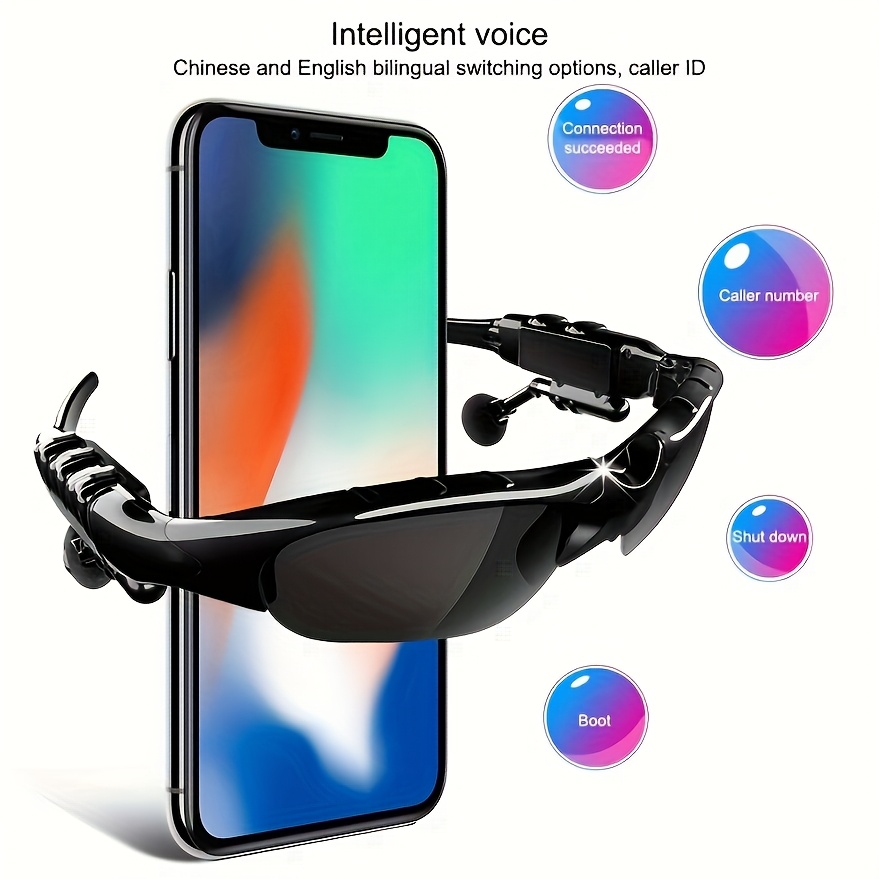 Smart Wireless Glasses 2in 1 Glasses Earphone, Wireless Stereo Headset with Mic for Calling Music - Image 7