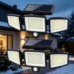 74 LED Solar Motion Sensor Smart Light, 3-Mode LED Sensor Security Light, IP65 / Suitable for Christmas Decoration Lights, Halloween, Garage, Garden, Camping, Road, Yard, Porch