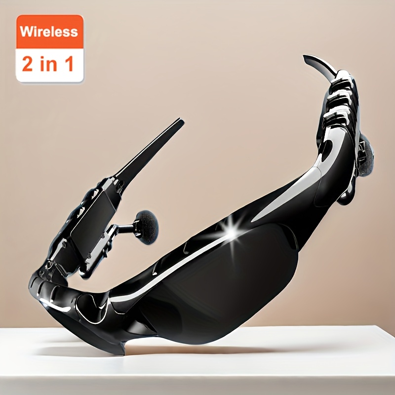 Smart Wireless Glasses 2in 1 Glasses Earphone, Wireless Stereo Headset with Mic for Calling Music