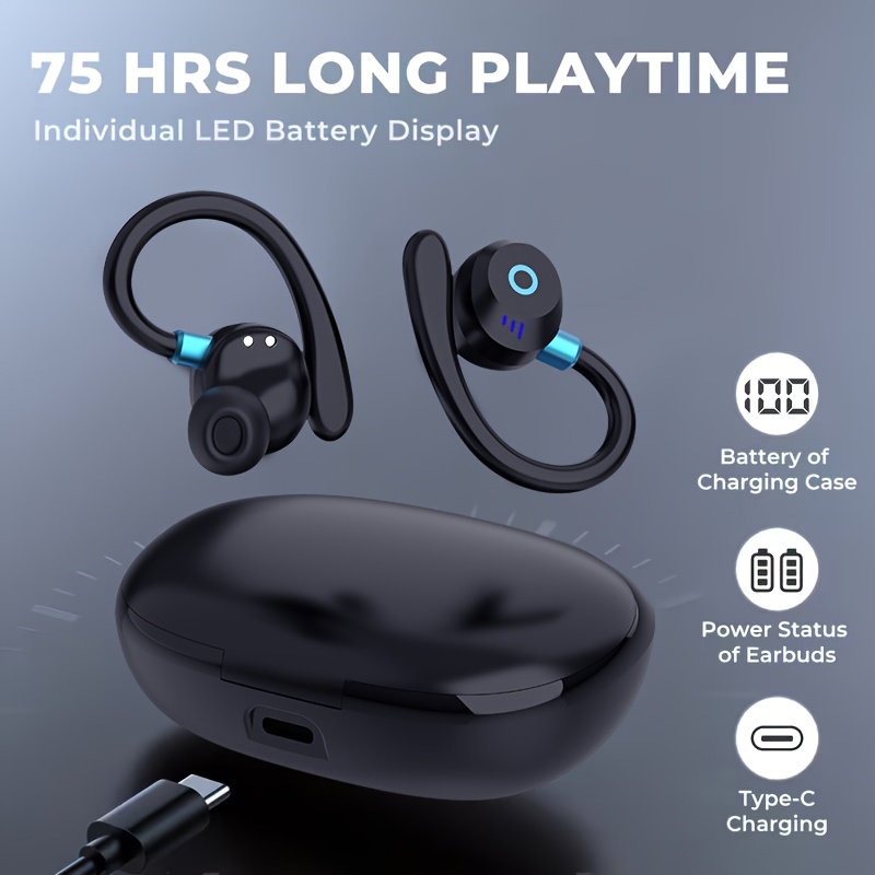 2026 New TWS Wireless In-Ear Earbuds, Wireless 5.4, Built-In Dual Microphones, ENC Noise Cancellation Technology, Touch Volume Control, Ultra Long 40H Playback Battery Life, Dual LED Digital Display Charging Case, Type-C Fast Charging - Image 12