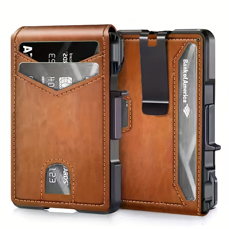 Rfid-Blocking Men'S Wallet | A Sleek And Slim Smart Pop-Up Card Holder, Metal Credit Card Wallet with a Money Clip, Suitable for Men, Can Hold 13 Cards. A Gift for Men. - Image 5