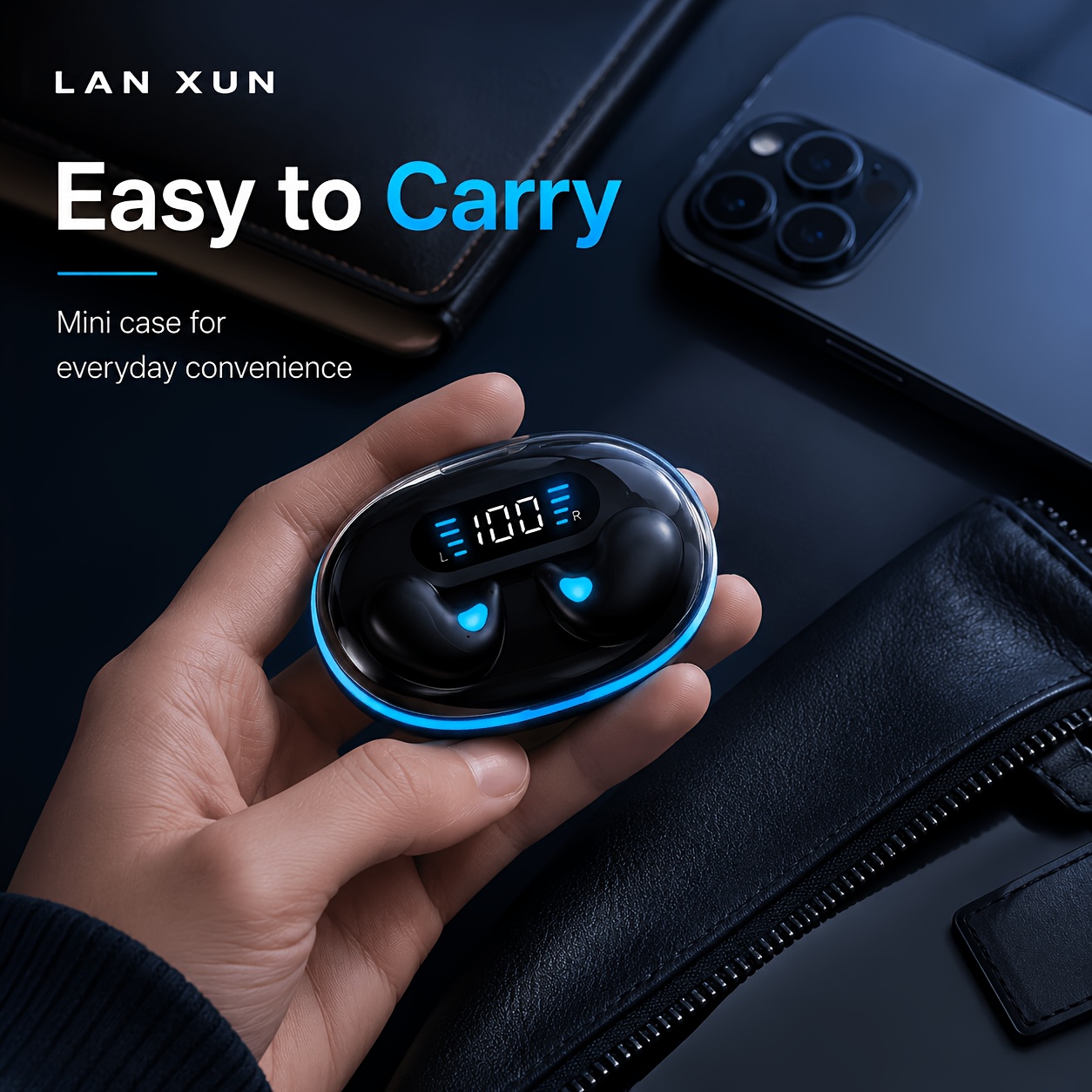 Wireless Earphones, True Wireless Earphones, LED Power Display, with Wireless Charging Box, Anti-Drop Sports Earphones, In-Ear Earphones with Microphone, Suitable for Smartphones, Laptops, Tvs, Computers, Sports, Men And Women Gift. - Image 12