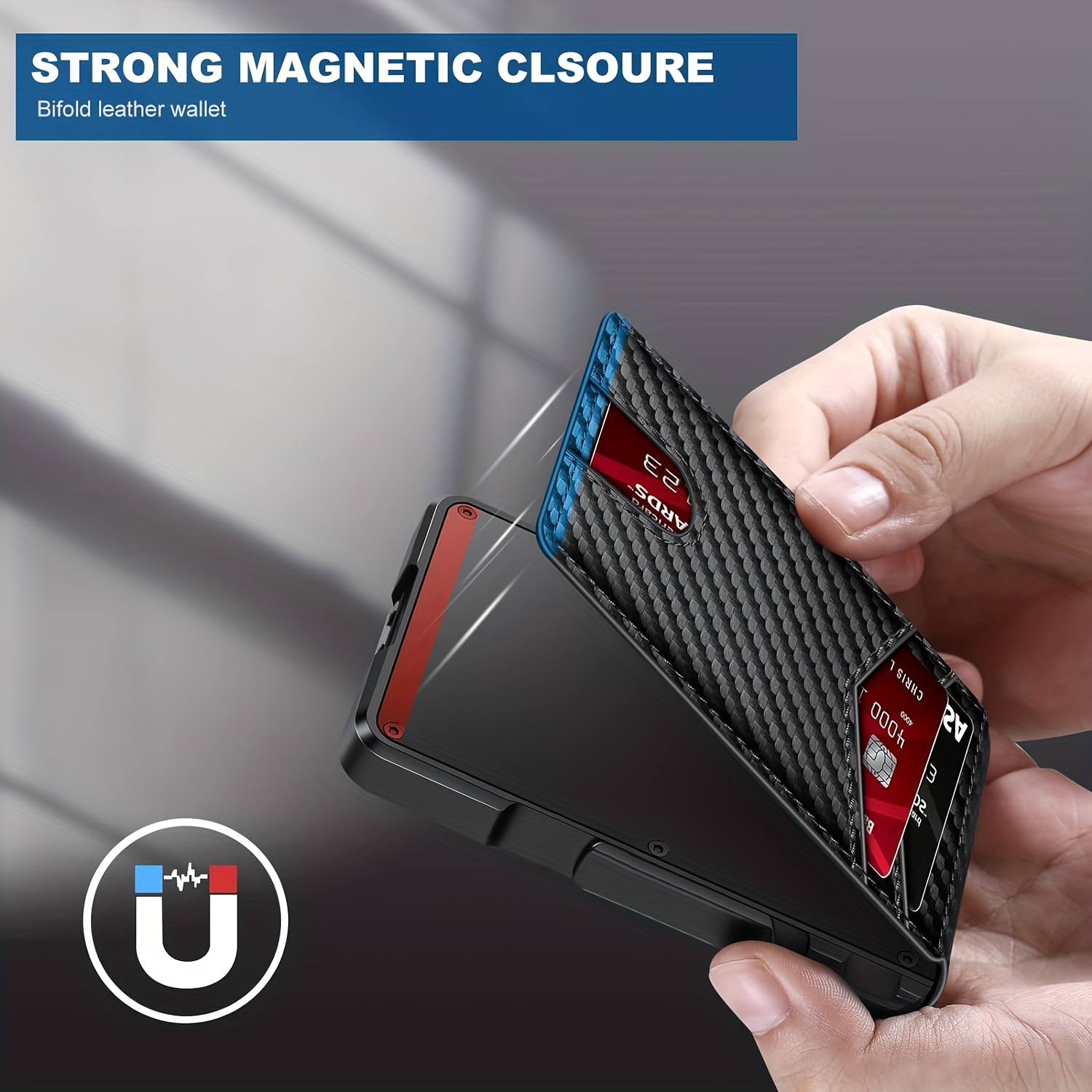 Rfid-Blocking Men'S Wallet | A Sleek And Slim Smart Pop-Up Card Holder, Metal Credit Card Wallet with a Money Clip, Suitable for Men, Can Hold 13 Cards. A Gift for Men. - Image 6