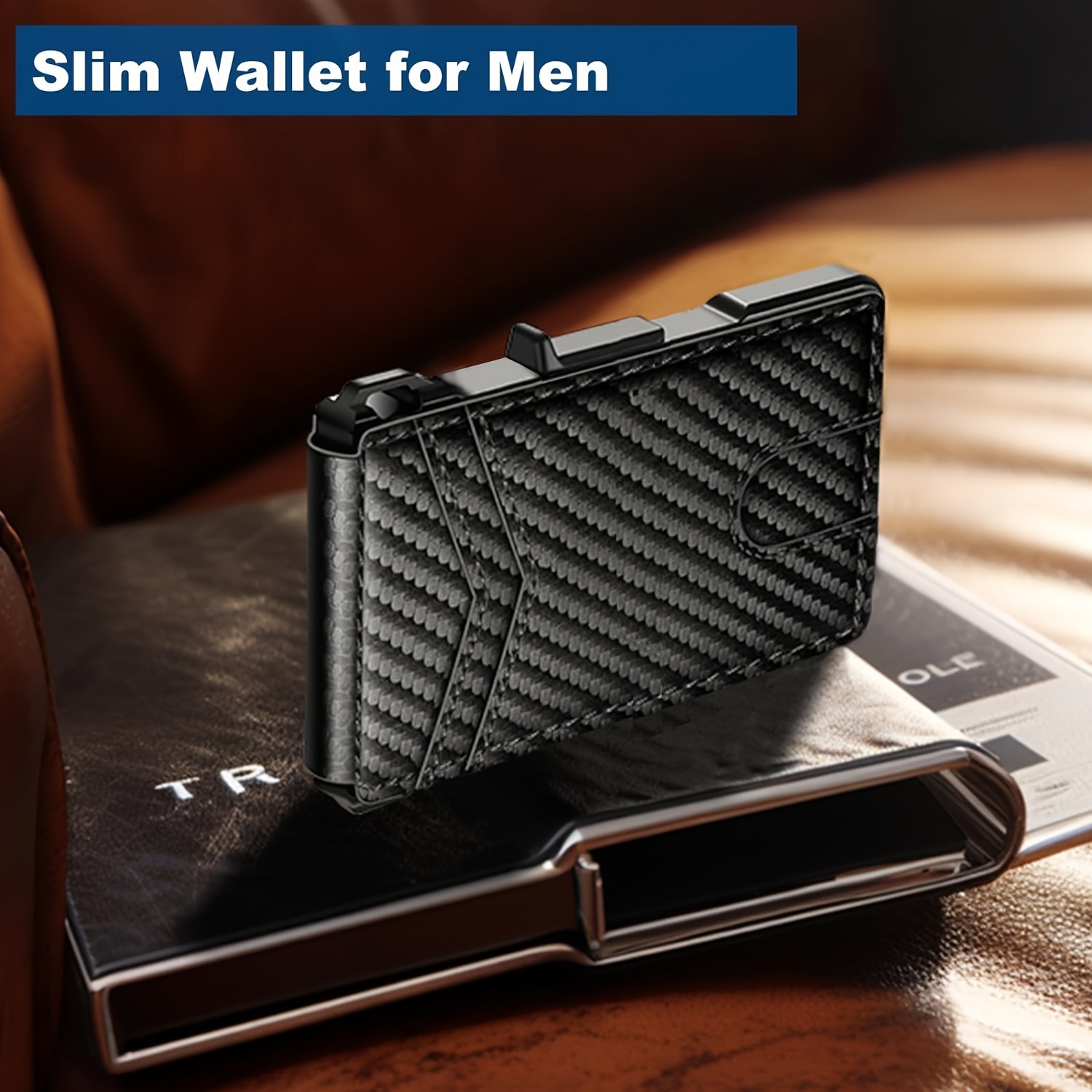 Rfid-Blocking Men'S Wallet | A Sleek And Slim Smart Pop-Up Card Holder, Metal Credit Card Wallet with a Money Clip, Suitable for Men, Can Hold 13 Cards. A Gift for Men. - Image 4