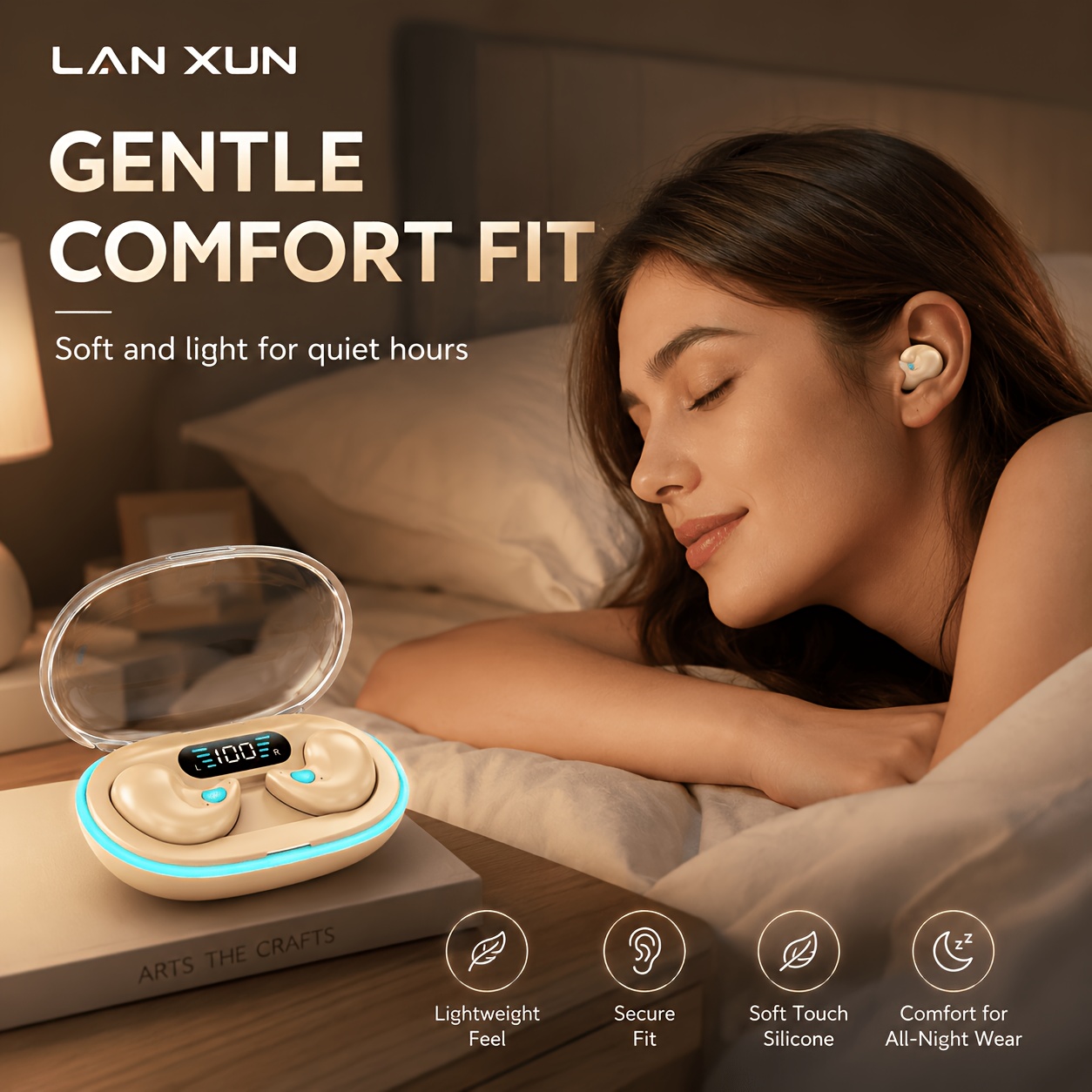 Wireless Earphones, True Wireless Earphones, LED Power Display, with Wireless Charging Box, Anti-Drop Sports Earphones, In-Ear Earphones with Microphone, Suitable for Smartphones, Laptops, Tvs, Computers, Sports, Men And Women Gift. - Image 4