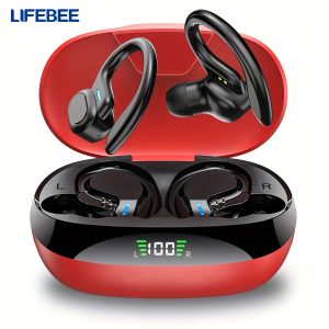 LIFEBEE New Wireless Earbuds for Running Sports, Wireless Earphones with Earhooks, Headphones with Dual-LED Display, Headset Built-in Microphone