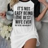 Hot Letter Printing Long Edition T-Shirt Sleeve Color Contrast Design Dress Black And White Color Printing