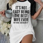 Hot Letter Printing Long Edition T-Shirt Sleeve Color Contrast Design Dress Black And White Color Printing