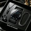 4pcs Luxury Men's Watch and Accessory Set, Business Casual Watch, Fashionable Round Dial, Classic Strap, Perfect Gift for Father's Day, Birthdays, , Anniversaries, and Daily Wear